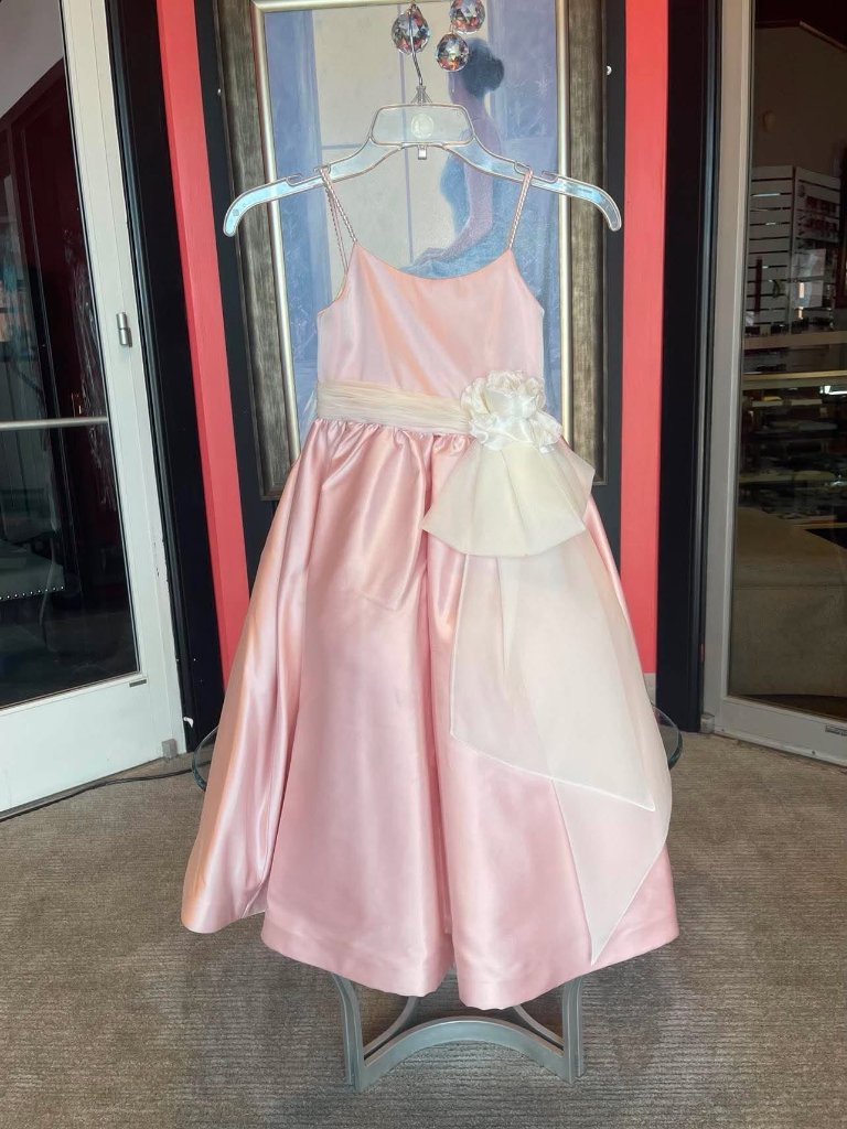 New:Alvina Valenta Flower Style 9432 Iridescent Taff Blush Pink Sz 2 Girl Dress